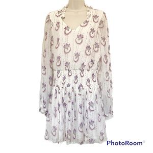 Free People Lined Dress S Small Multicolor Sheer Long Sleeve Boho Peasant